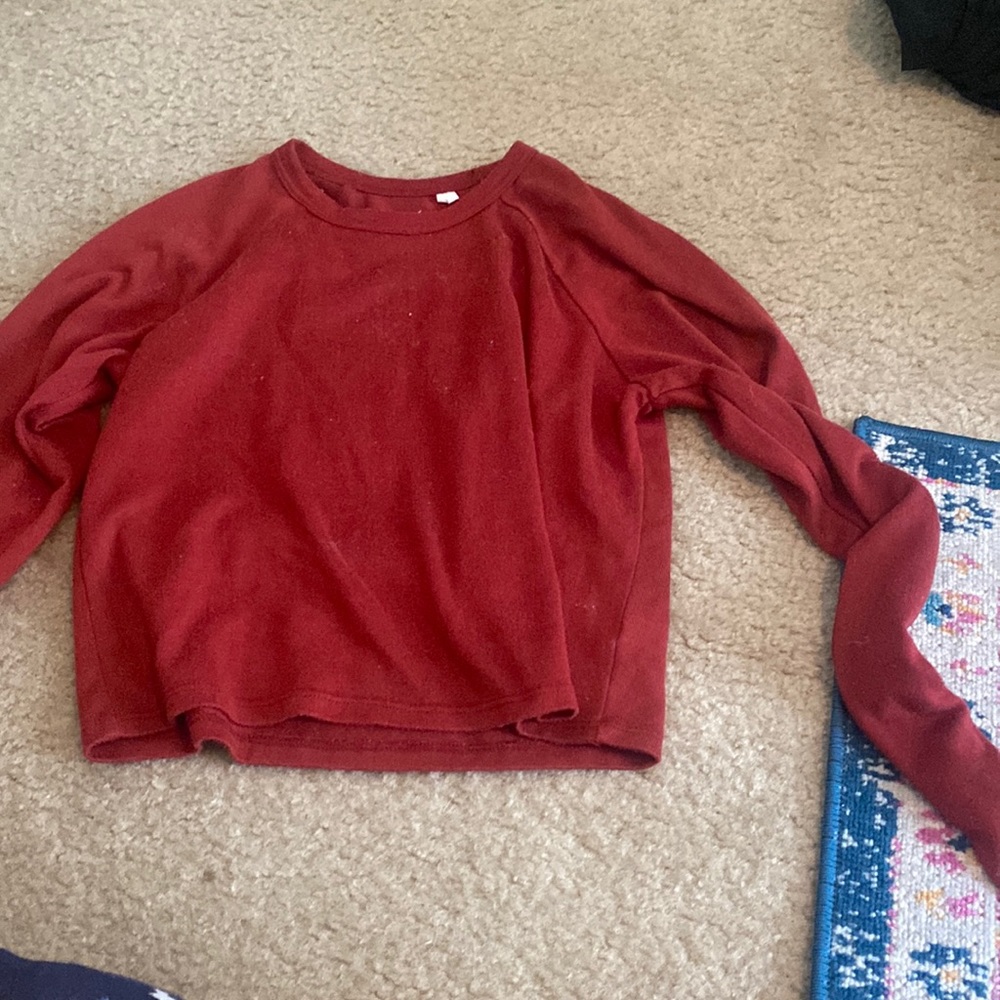 red long sleeve shirt